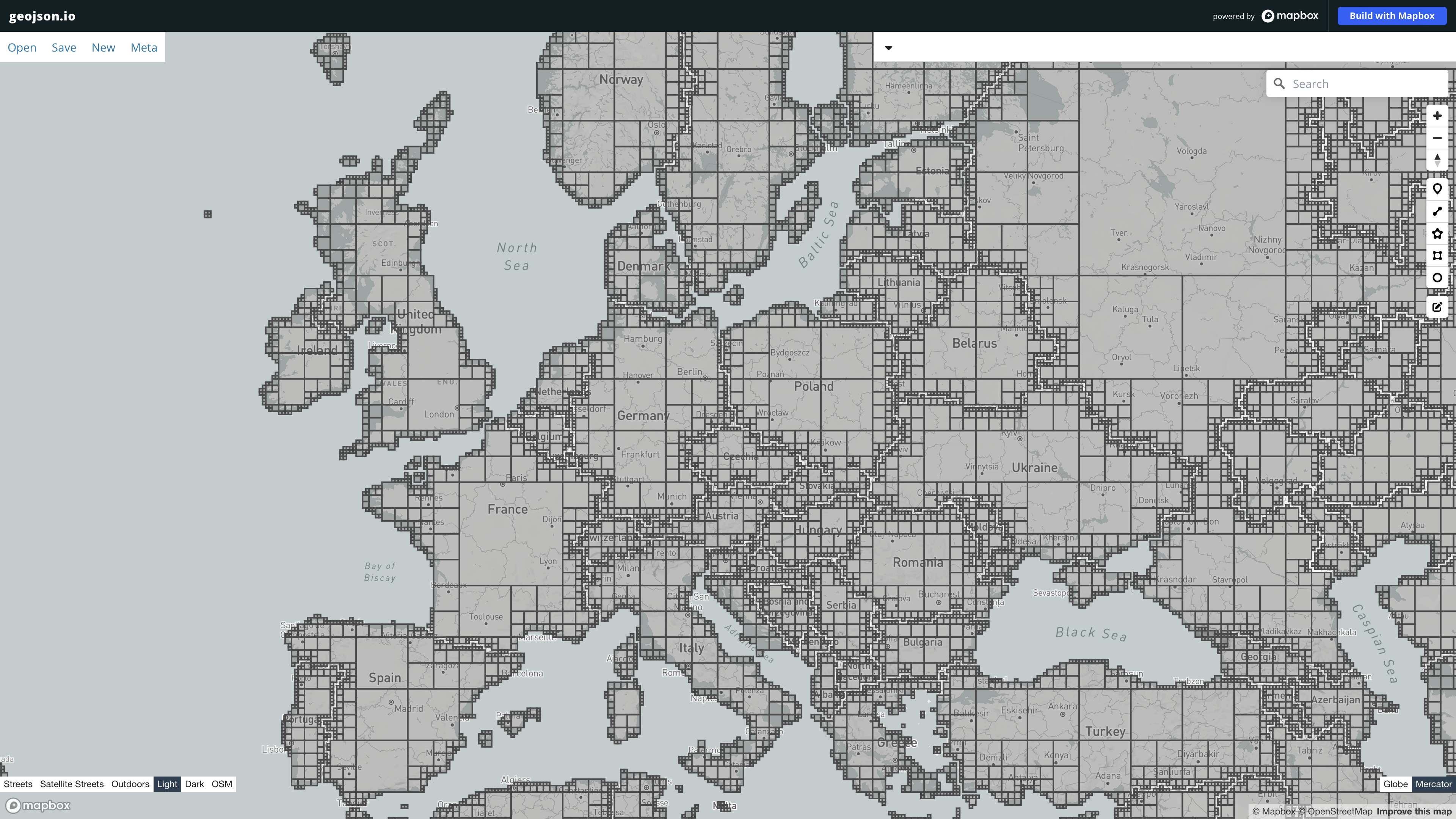 Tile-based timezone index demo(not the real data being used), A live demo to show polygon and it’s index can be view via tzf-web